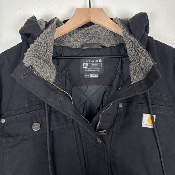 Carhartt Women's Black Field Jacket Loose Fit Size 3X - Picture 3 of 6